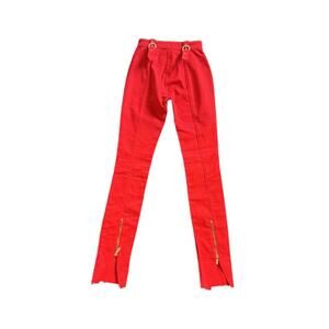 Versace Jeans Couture Baroque Red Denim Saddle Jeans